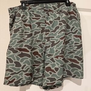BURLEBO Men's Green and Brown Athletic Shorts Mens Size L